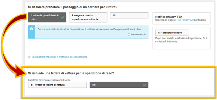 Lettera risarcimento danni corriere